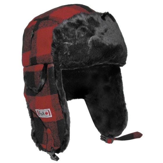 Меховая Шапка Fox Outdoor Lumberjack - Красный/Черный