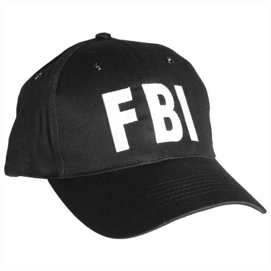 Бейсболка Mil-Tec FBI с Пластиковым Регулятором Размера - Черный