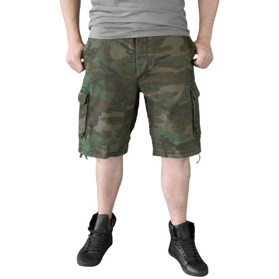 Шорты Surplus Vintage Приглушенный Камуфляж Woodland