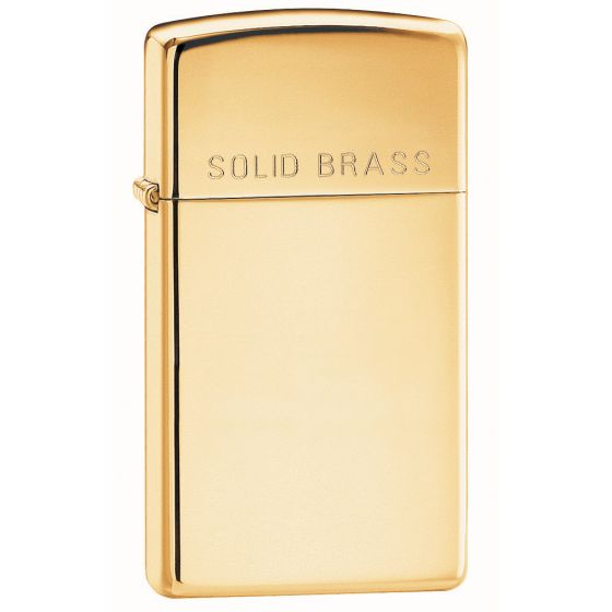 Зажигалка Zippo Slim High Polish Brass Engraved - High Polish Brass